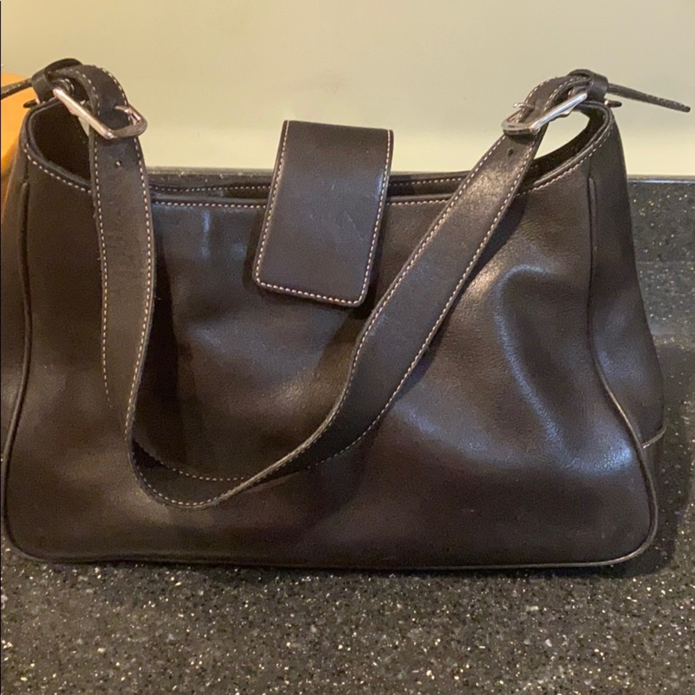 Black leather Coach bag
